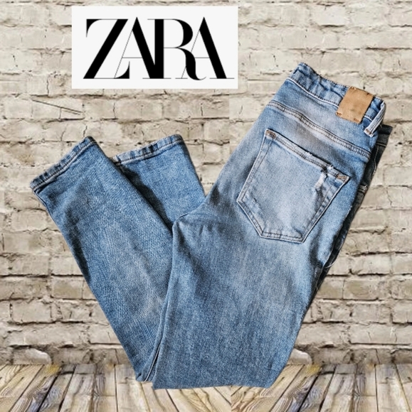 Zara Tomboy Low Slouch Distressed Jeans - Picture 1 of 6